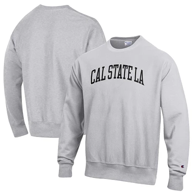 Men's Champion Heathered Gray Cal State L.A. Golden Eagles Reverse Weave Fleece Crewneck Sweatshirt