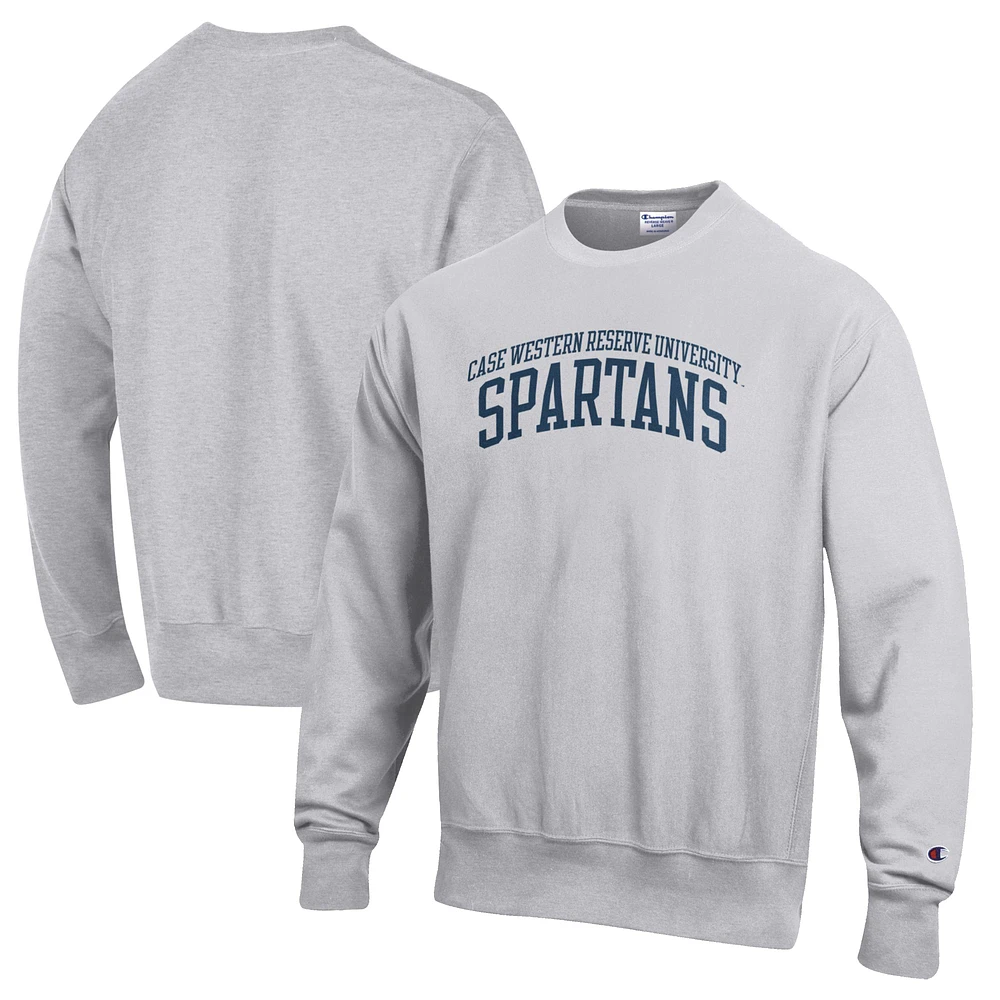 Men's Champion Heathered Gray Case Western Reserve University Reverse Weave Fleece Crewneck Sweatshirt