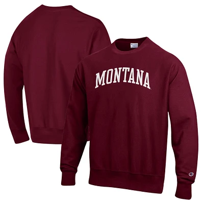Men's Champion Maroon Montana Grizzlies Reverse Weave Fleece Crewneck Sweatshirt