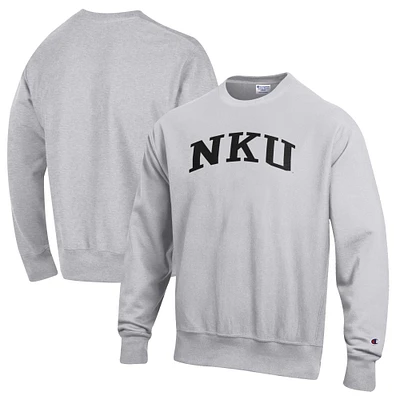 Men's Champion Heathered Gray Northern Kentucky University Norse Reverse Weave Fleece Crewneck Sweatshirt