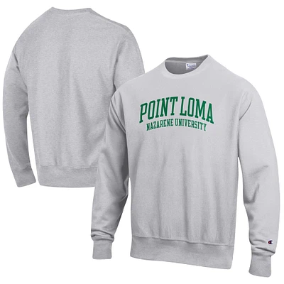 Men's Champion Heathered Gray Point Loma Sea Lions Reverse Weave Fleece Crewneck Sweatshirt