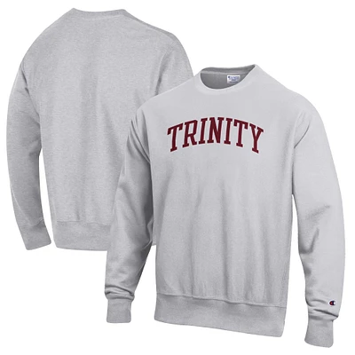 Men's Champion Heathered Gray Trinity Tigers Reverse Weave Fleece Crewneck Sweatshirt