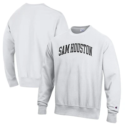 Men's Champion White Sam Houston State Bearkats Reverse Weave Fleece Crewneck Sweatshirt