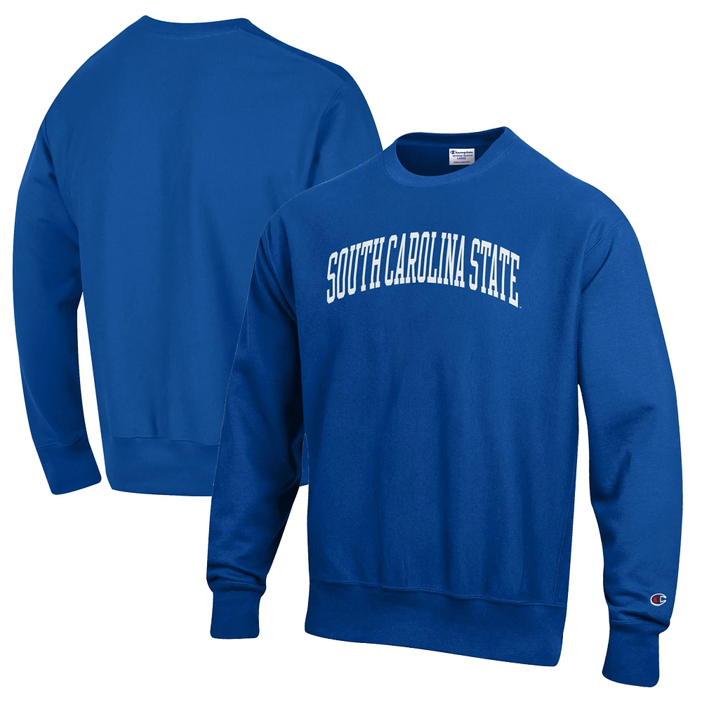 Men's Champion Blue South Carolina State Bulldogs Reverse Weave Fleece Crewneck Sweatshirt