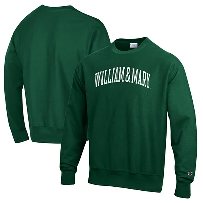 Men's Champion Green William & Mary Tribe Reverse Weave Fleece Crewneck Sweatshirt