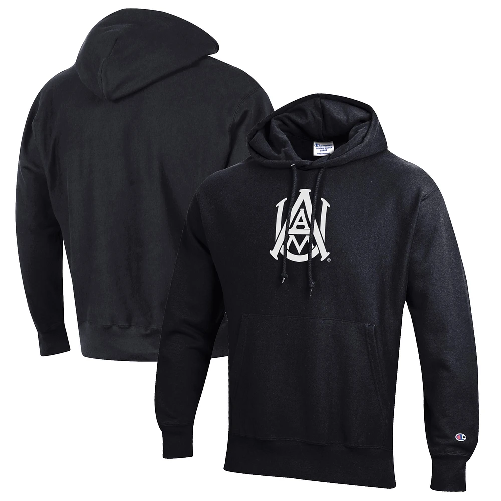 Men's Champion Black Alabama A&M Bulldogs Reverse Weave Fleece Pullover Hoodie