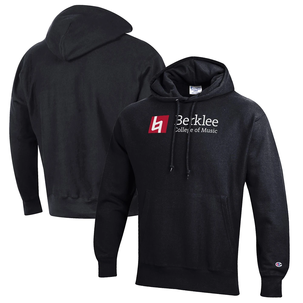 Men's Champion Black Berklee College of Music Reverse Weave Fleece Pullover Hoodie