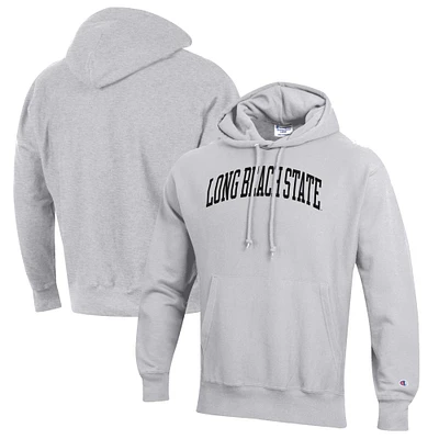 Men's Champion Heathered Gray Cal State Long Beach The Reverse Weave Fleece Pullover Hoodie