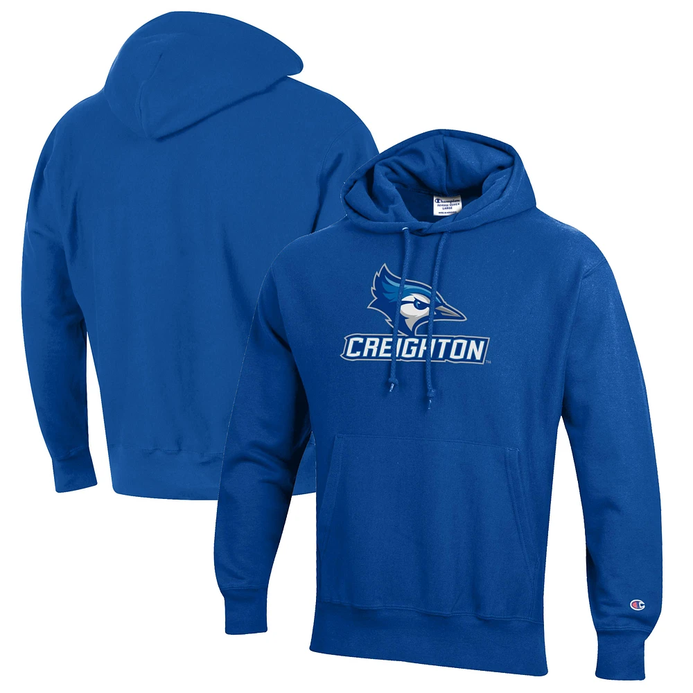 Men's Champion Blue Creighton Bluejays Reverse Weave Fleece Pullover Hoodie