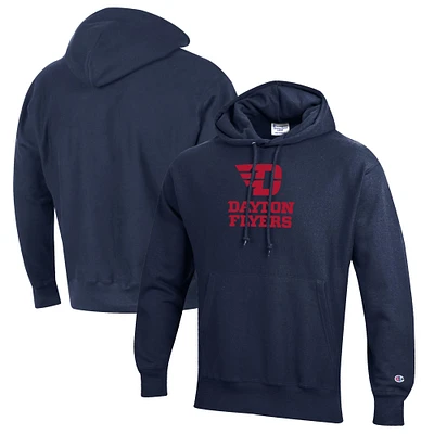 Men's Champion Navy Dayton Flyers Reverse Weave Fleece Pullover Hoodie