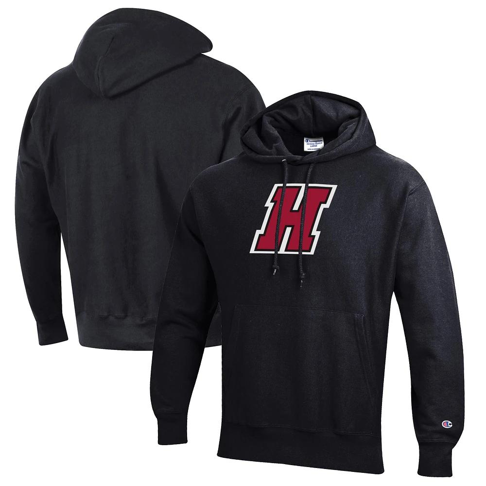 Men's Champion Black Haverford Fords Reverse Weave Fleece Pullover Hoodie