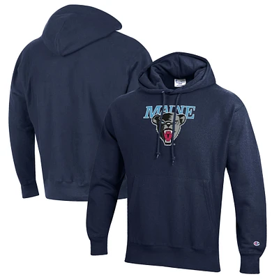 Men's Champion Navy Maine Black Bears Reverse Weave Fleece Pullover Hoodie