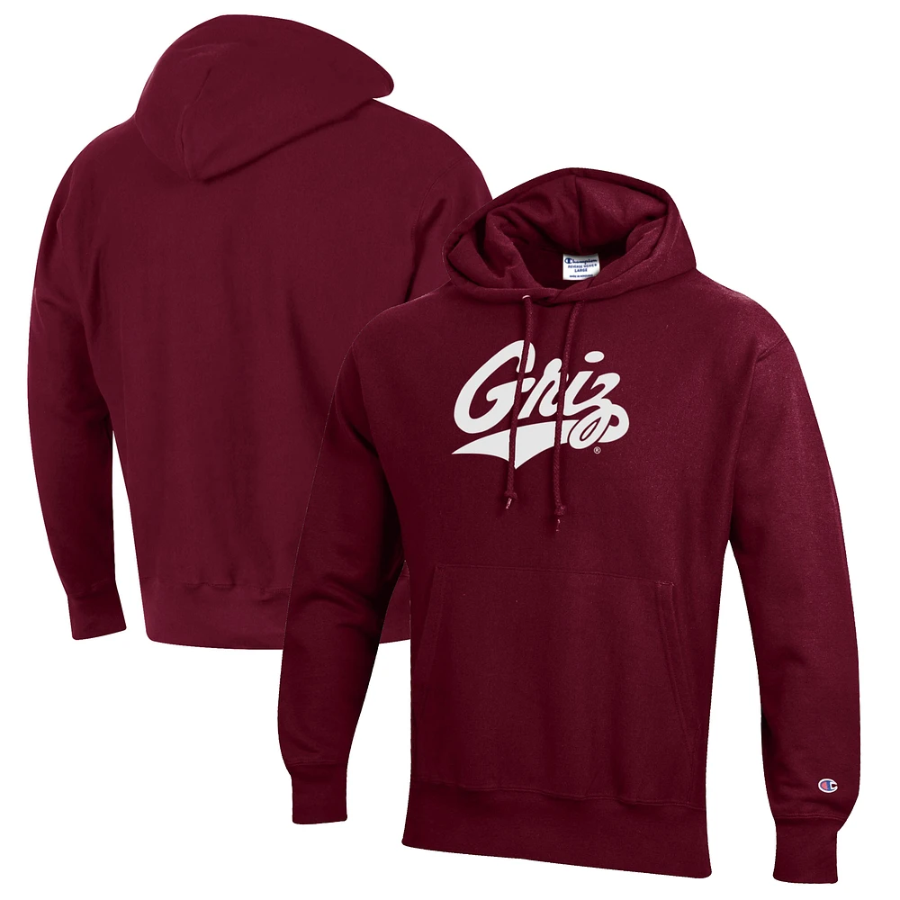 Men's Champion Maroon Montana Grizzlies Reverse Weave Fleece Pullover Hoodie