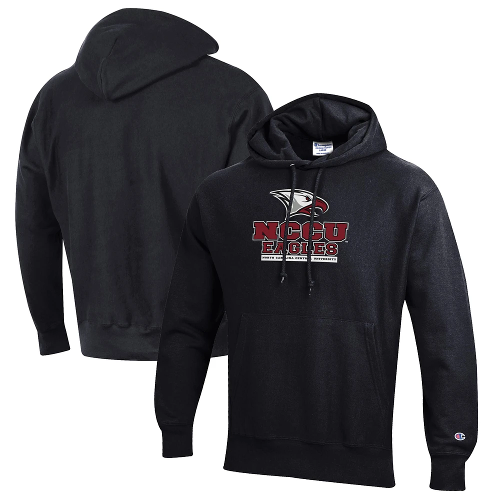 Men's Champion Black North Carolina Central Eagles Reverse Weave Fleece Pullover Hoodie