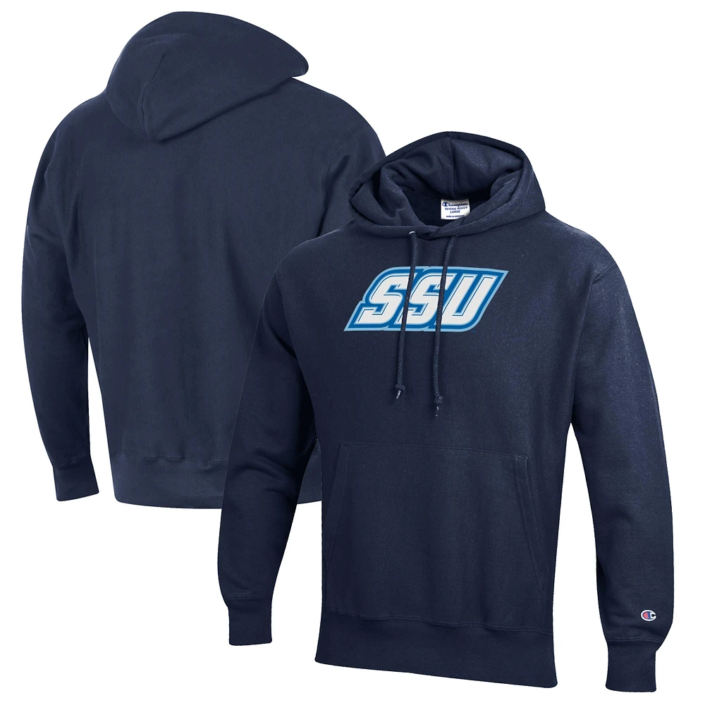 Men's Champion Navy Sonoma State Seawolves Reverse Weave Fleece Pullover Hoodie
