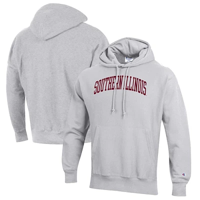 Men's Champion Heathered Gray Southern Illinois Salukis Reverse Weave Fleece Pullover Hoodie