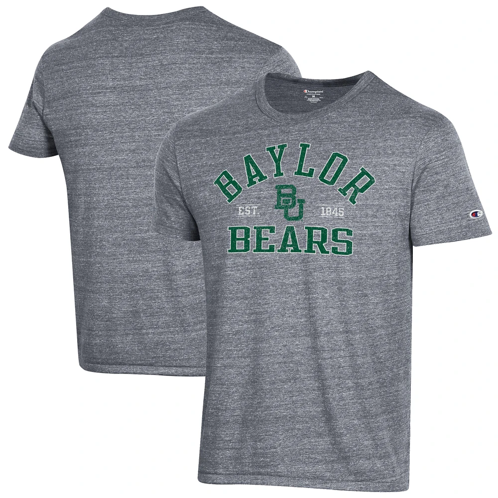 Men's Champion Heathered Gray Baylor Bears Ultimate Tri-Blend T-Shirt