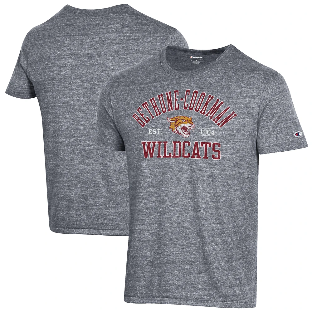 Men's Champion Heathered Gray Bethune-Cookman Wildcats Ultimate Tri-Blend T-Shirt