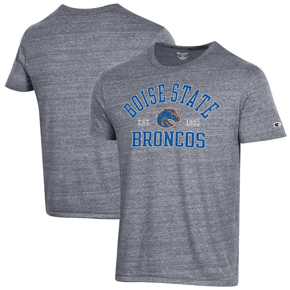 Men's Champion Heathered Gray Boise State Broncos Ultimate Tri-Blend T-Shirt