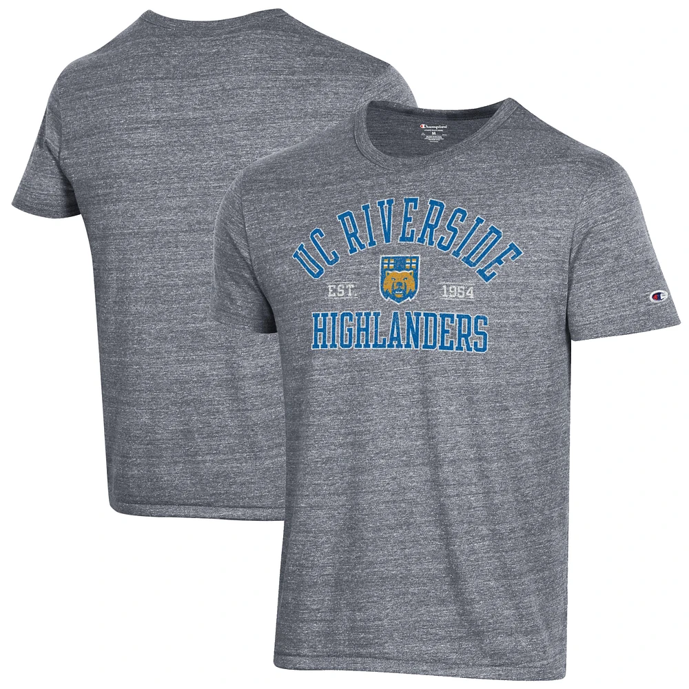 Men's Champion Heathered Gray UC Riverside Highlanders Ultimate Tri-Blend T-Shirt