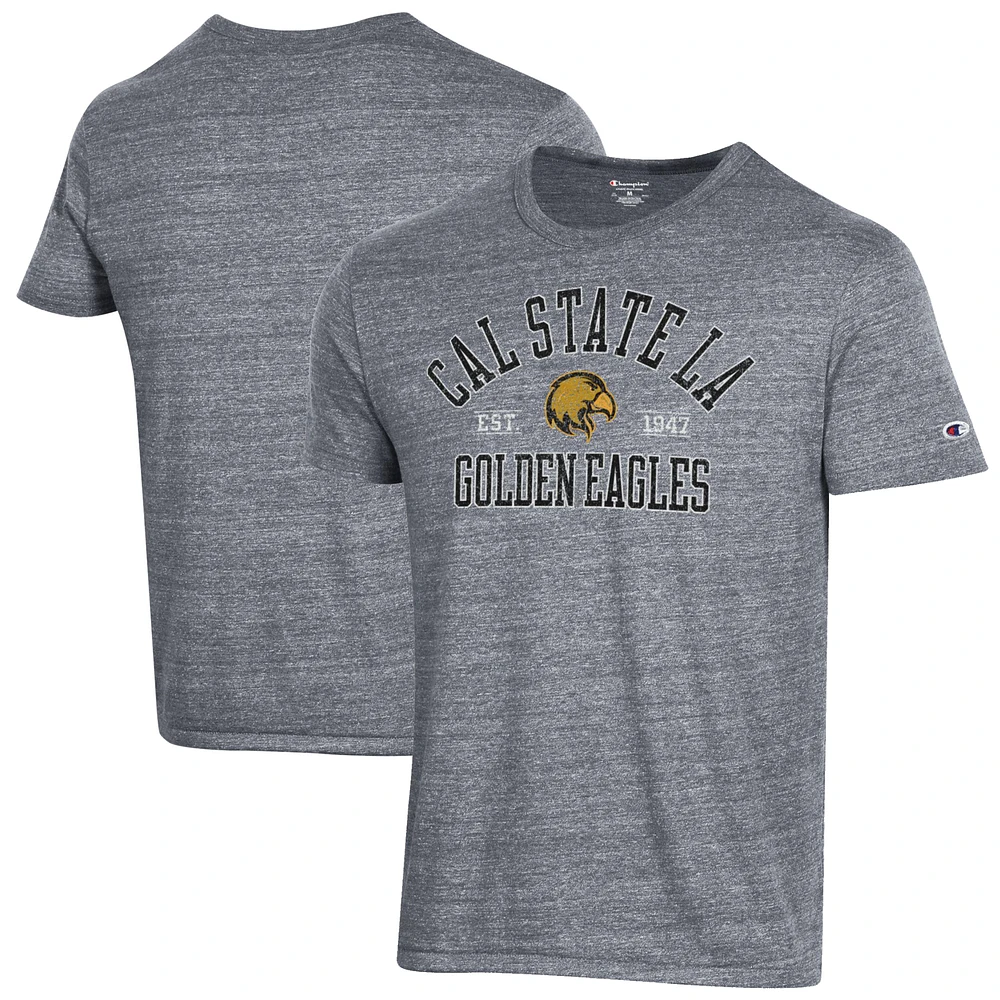 Men's Champion Heathered Gray Cal State L.A. Golden Eagles Ultimate Tri-Blend T-Shirt