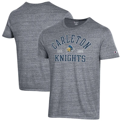 Men's Champion Heathered Gray Carleton Knights Ultimate Tri-Blend T-Shirt