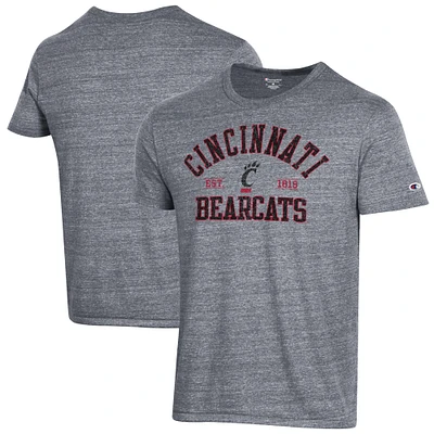 Men's Champion Heathered Gray Cincinnati Bearcats Ultimate Tri-Blend T-Shirt
