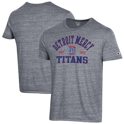Men's Champion Heathered Gray Detroit Mercy Titans Ultimate Tri-Blend T-Shirt