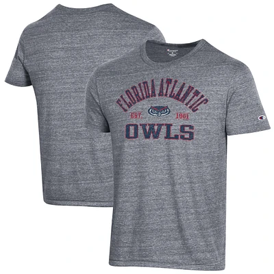 Men's Champion Heathered Gray Florida Atlantic Owls Ultimate Tri-Blend T-Shirt