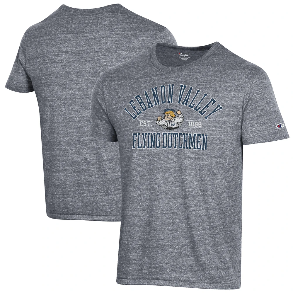 Men's Champion Heathered Gray Lebanon Valley Flying Dutchmen Ultimate Tri-Blend T-Shirt