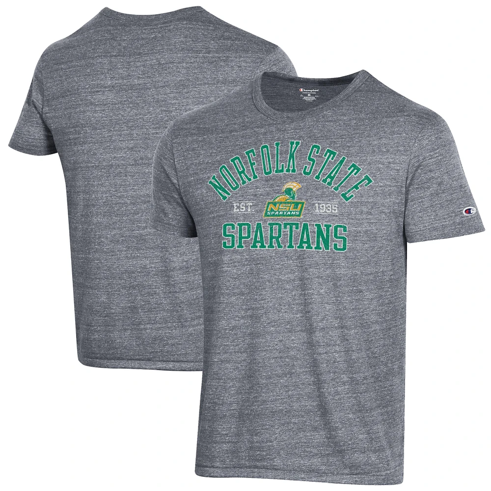 Men's Champion Heathered Gray Norfolk State Spartans Ultimate Tri-Blend T-Shirt