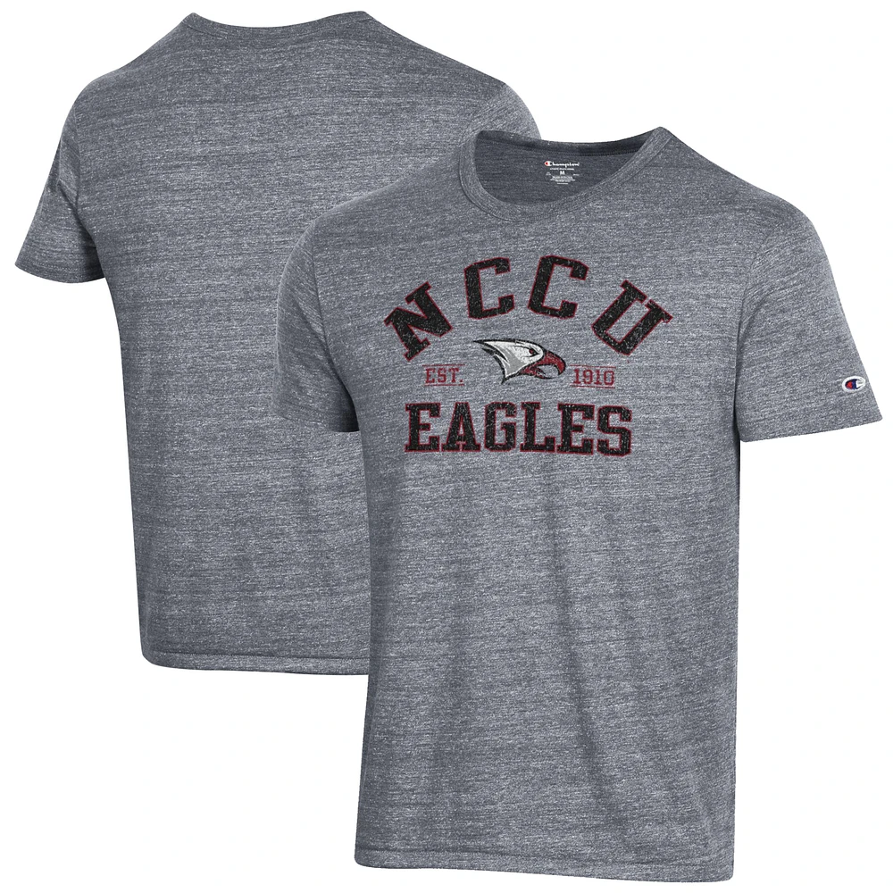 Men's Champion Heathered Gray North Carolina Central Eagles Ultimate Tri-Blend T-Shirt