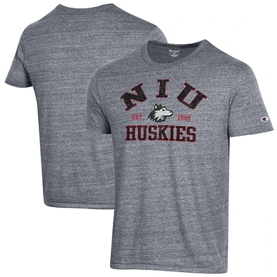 Men's Champion Heathered Gray Northern Illinois Huskies Ultimate Tri-Blend T-Shirt