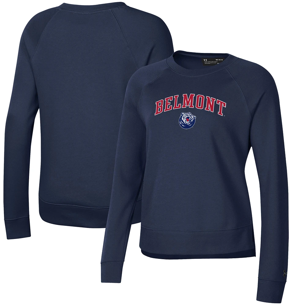 Women's Under Armour Navy Belmont Bruins All Day Pullover Sweatshirt