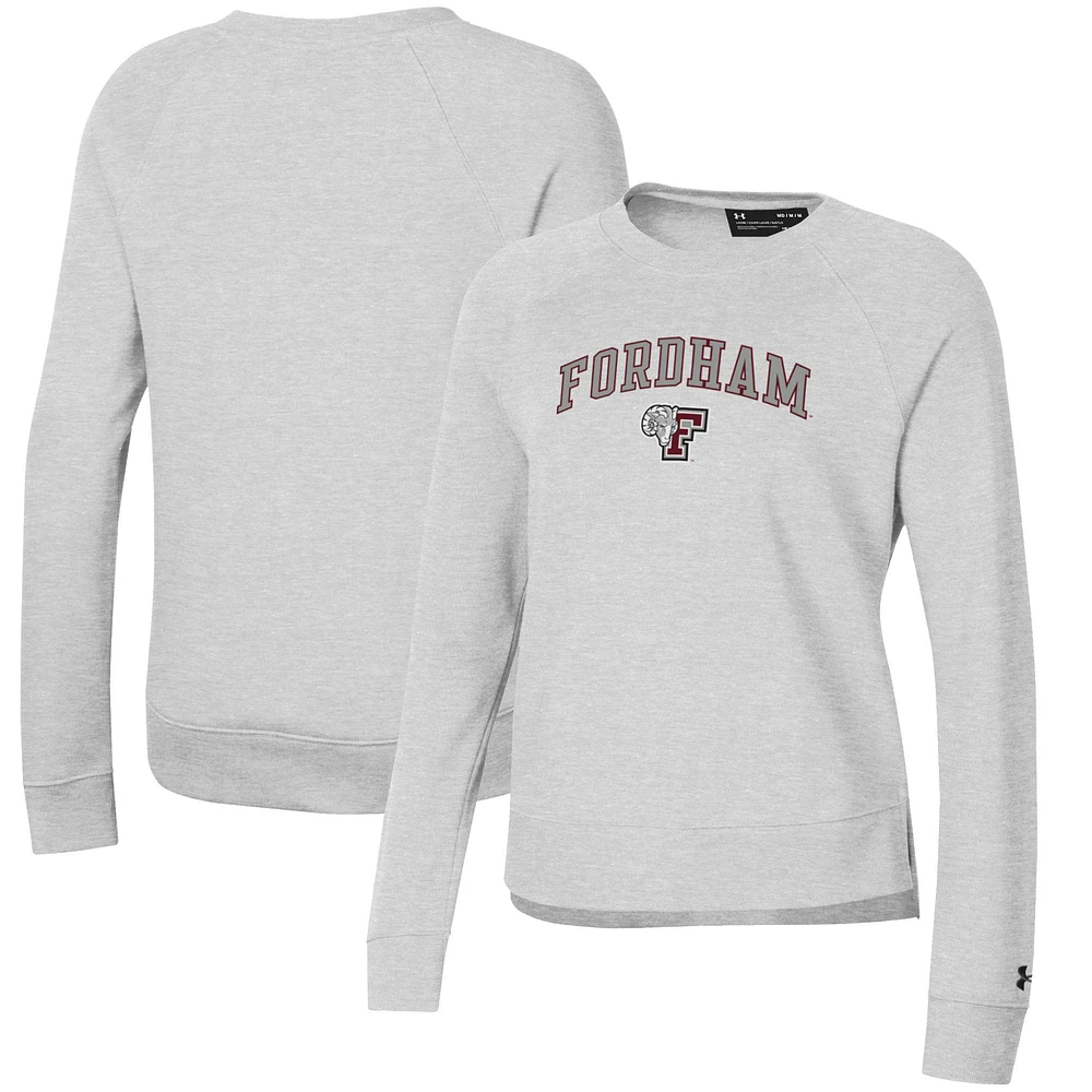 Women's Under Armour Gray Fordham Rams All Day Pullover Sweatshirt