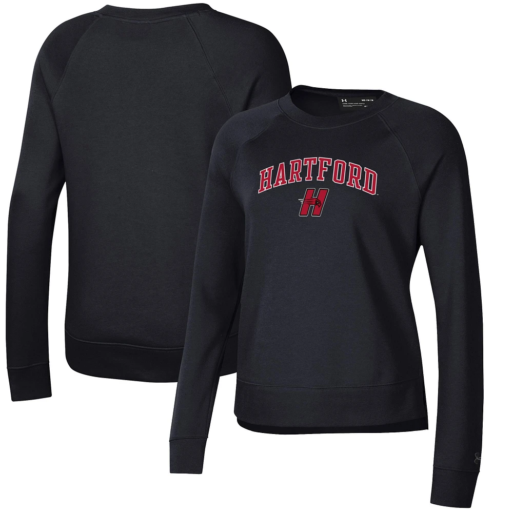 Women's Under Armour Black Hartford Hawks All Day Pullover Sweatshirt