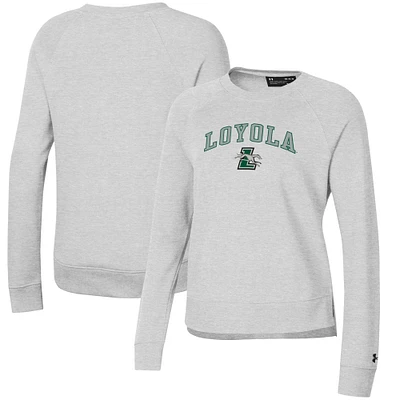 Women's Under Armour Gray Loyola Greyhounds All Day Pullover Sweatshirt