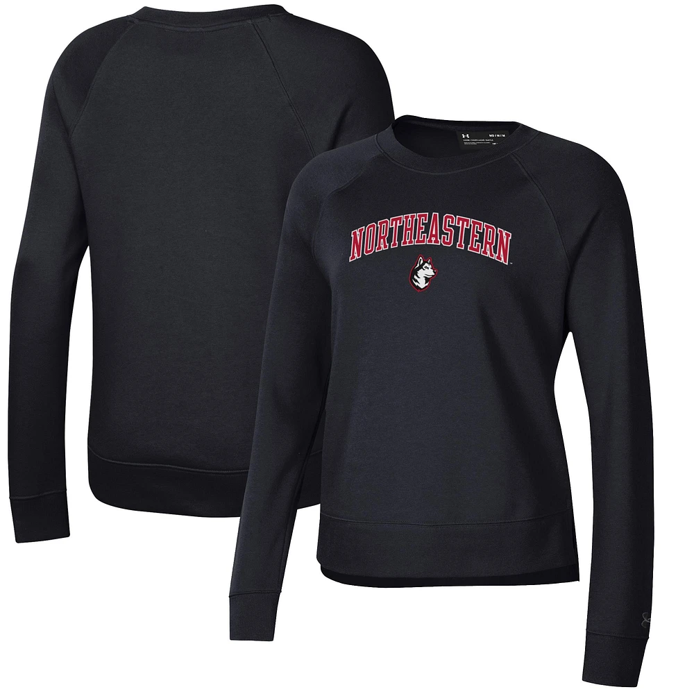 Women's Under Armour Black Northeastern Huskies All Day Pullover Sweatshirt