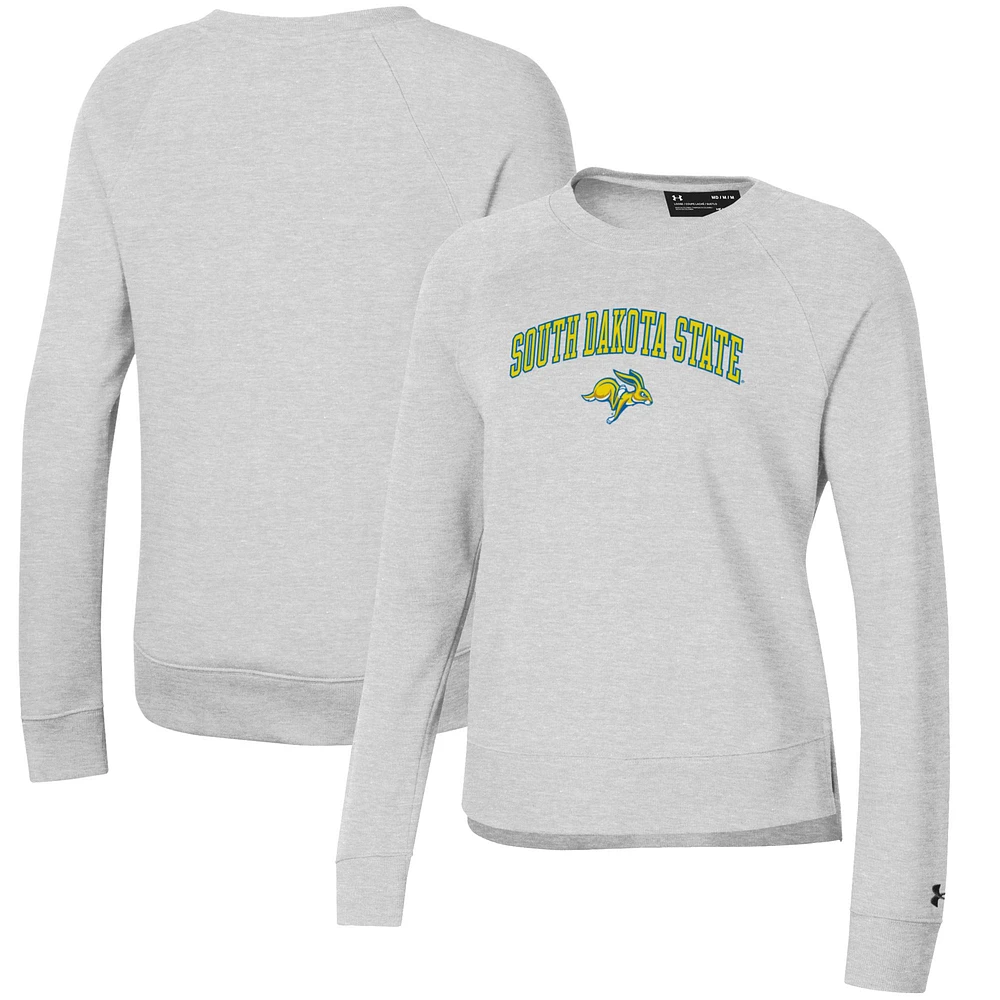 Women's Under Armour Gray South Dakota State Jackrabbits All Day Pullover Sweatshirt
