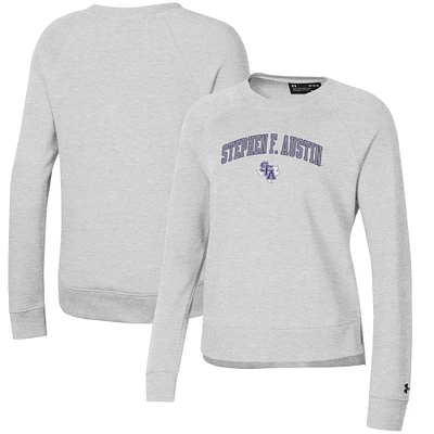 Women's Under Armour Gray Stephen F Austin Lumberjacks All Day Pullover Sweatshirt