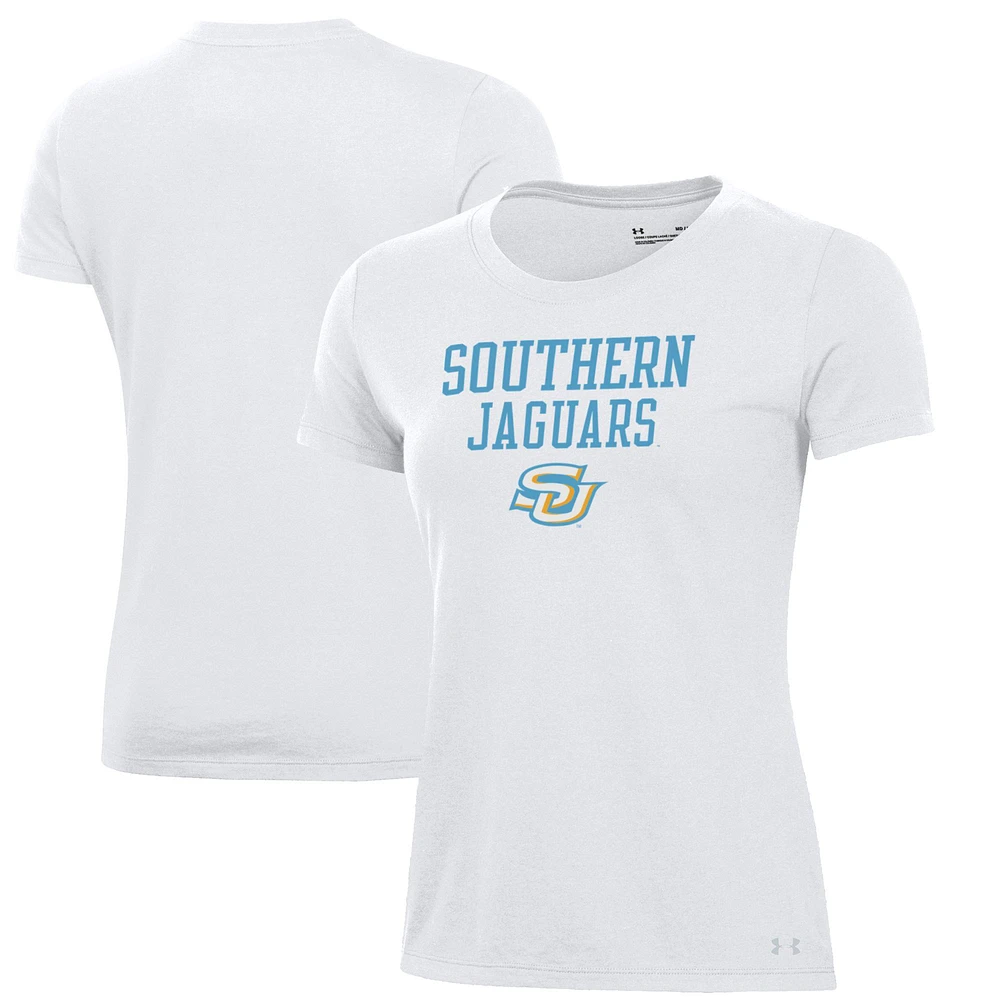 Women's Under Armour White Southern University Jaguars Performance T-Shirt