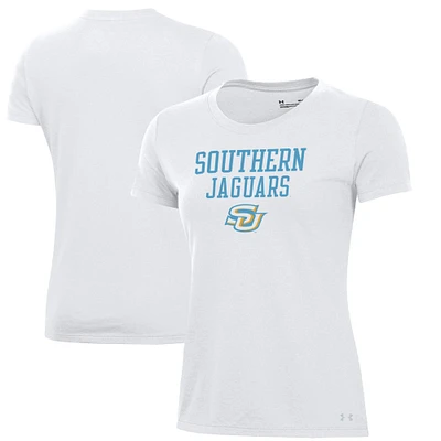 Women's Under Armour White Southern University Jaguars Performance T-Shirt