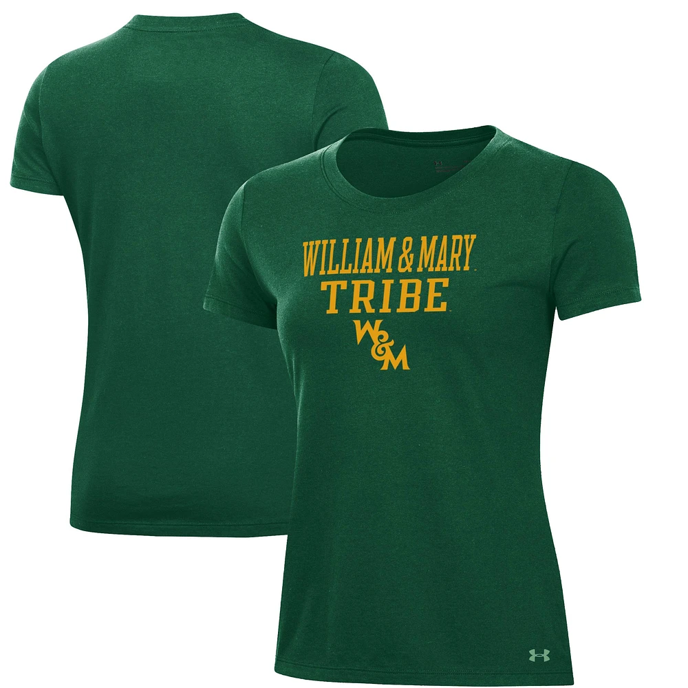 Women's Under Armour Green William & Mary Tribe Performance T-Shirt