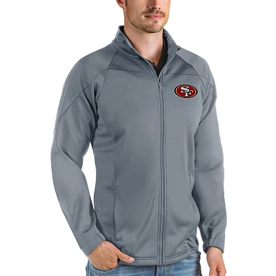 Men's Antigua Steel San Francisco 49ers Links Full-Zip Golf Jacket