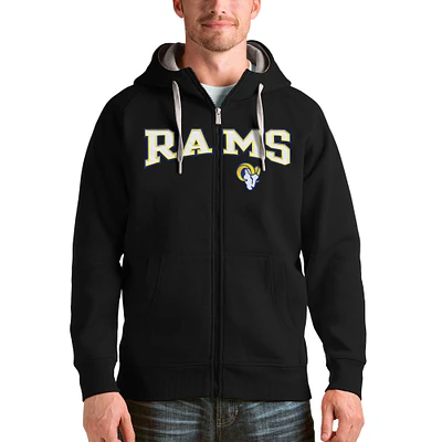 Men's Antigua Los Angeles Rams Wordmark Victory Full-Zip Hoodie