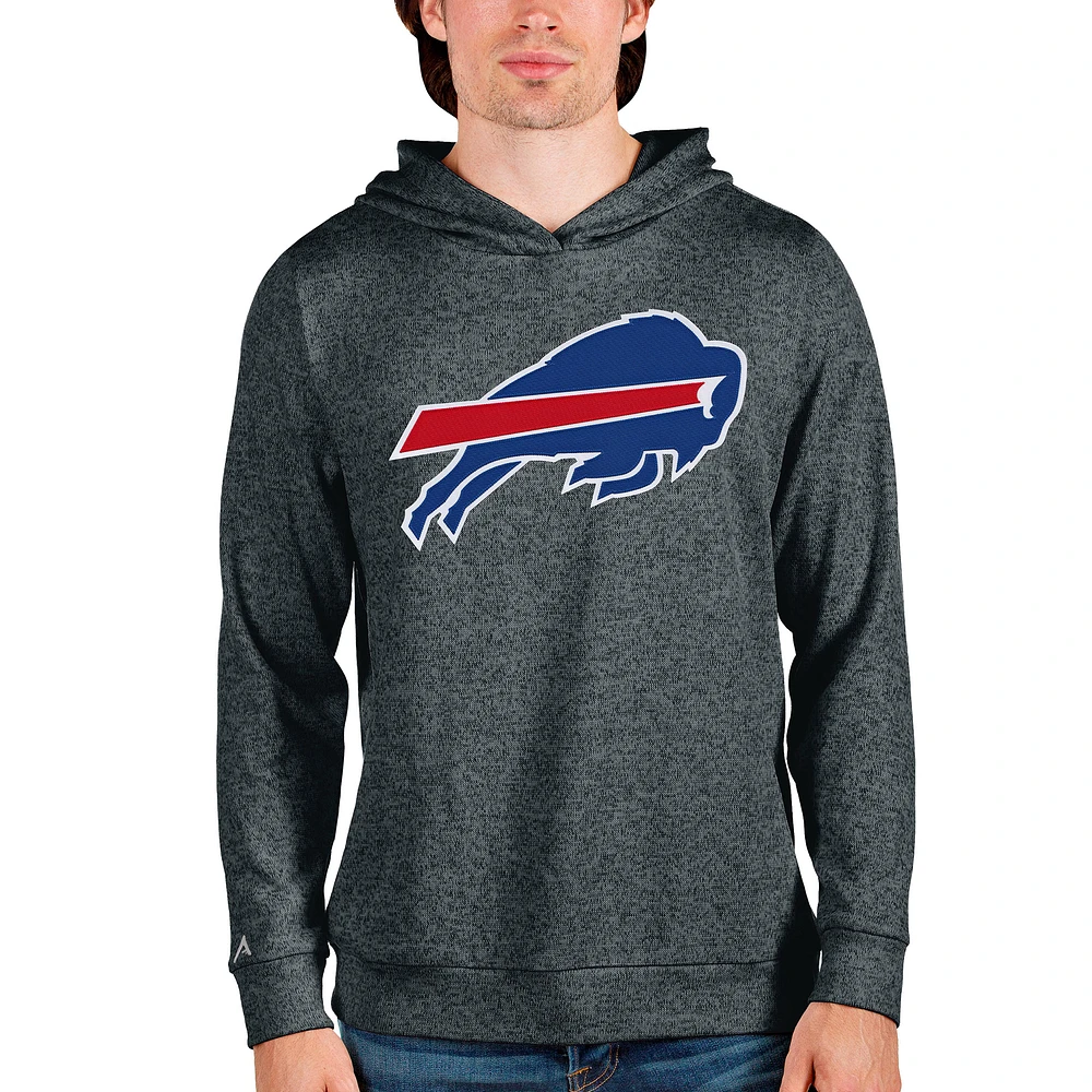 Men's Antigua Heathered Charcoal Buffalo Bills Team Absolute Pullover Hoodie