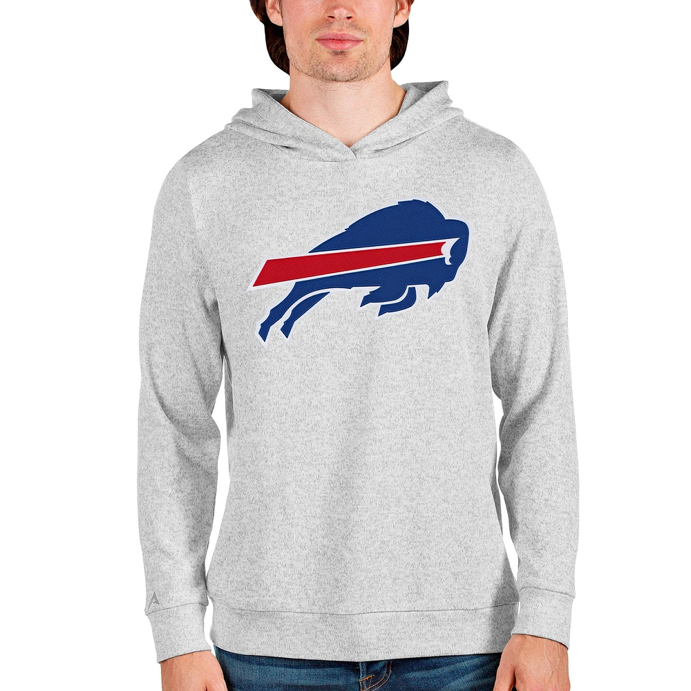 Men's Antigua Heathered Gray Buffalo Bills Team Absolute Pullover Hoodie