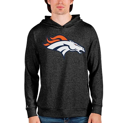 Men's Antigua Heathered Denver Broncos Team Absolute Pullover Hoodie