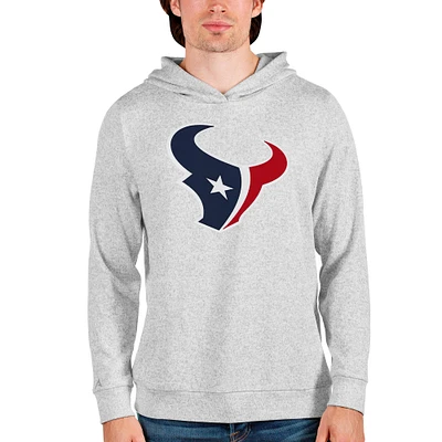Men's Antigua Heathered Gray Houston Texans Team Absolute Pullover Hoodie