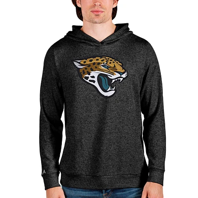 Men's Antigua Heathered Black Jacksonville Jaguars Team Absolute Pullover Hoodie